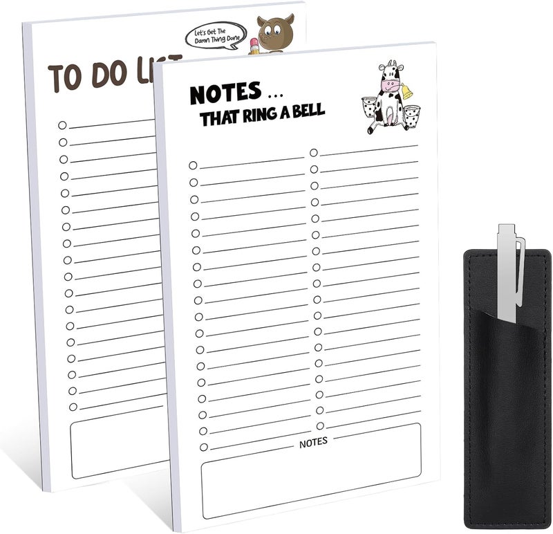 Thboxes 2 Pack Grocery List Magnet Pad for Fridge with Pen Holder, Total 120 Sheets Magnetic Note Pad for Fridge Full Back Magnet Shopping List, To Do List, Memo Notepads, 4.5x7.5(Funny Animal) - Image 1
